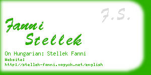 fanni stellek business card